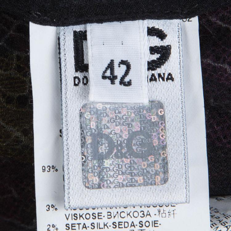 مملوكة مسبقًا Dolce and Gabbana Multicolor Floral Lace Gathered Sleeveless Dress M