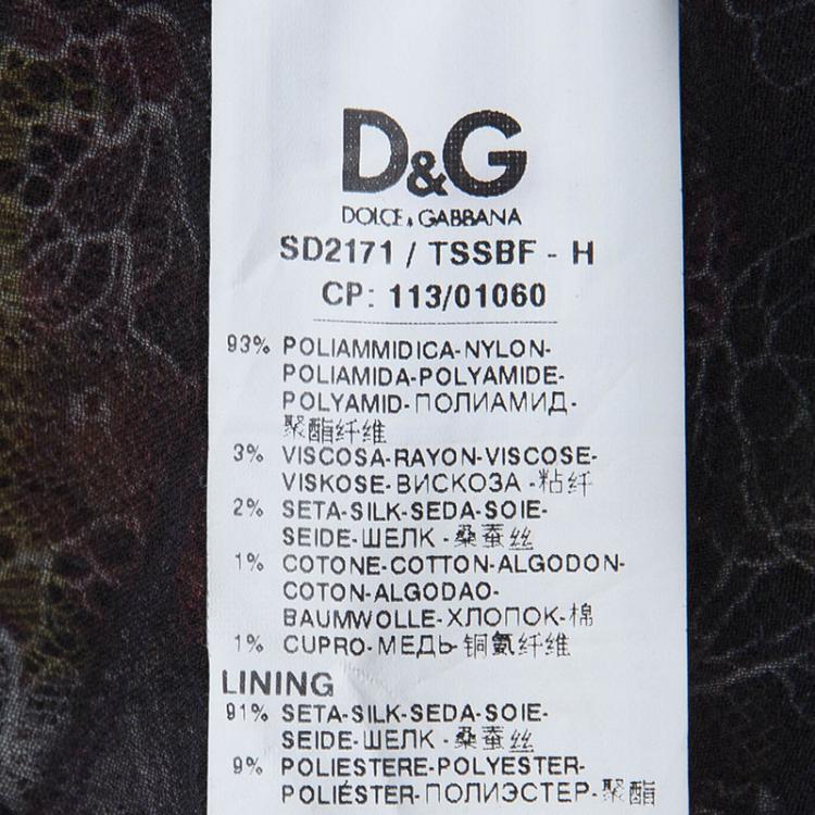 مملوكة مسبقًا Dolce and Gabbana Multicolor Floral Lace Gathered Sleeveless Dress M