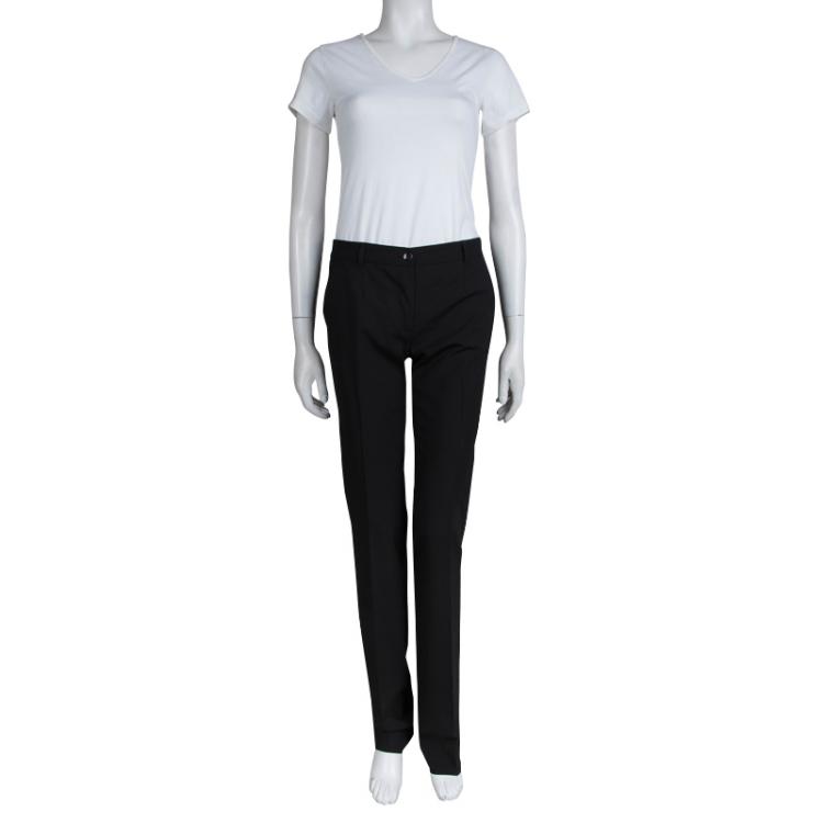 Pre Owned Dolce and Gabbana Black Wool Trousers S