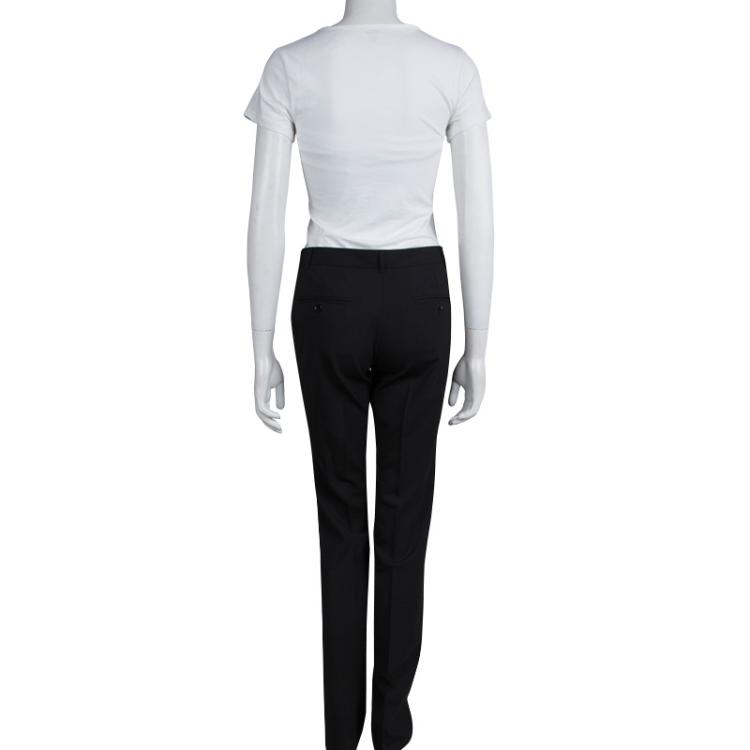 Pre Owned Dolce and Gabbana Black Wool Trousers S