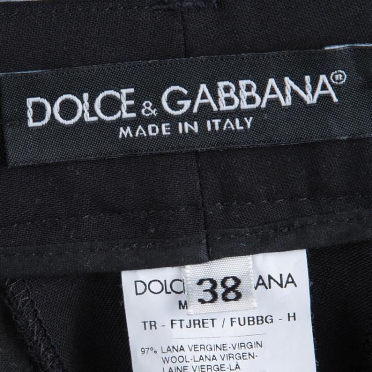 Pre Owned Dolce and Gabbana Black Wool Trousers S