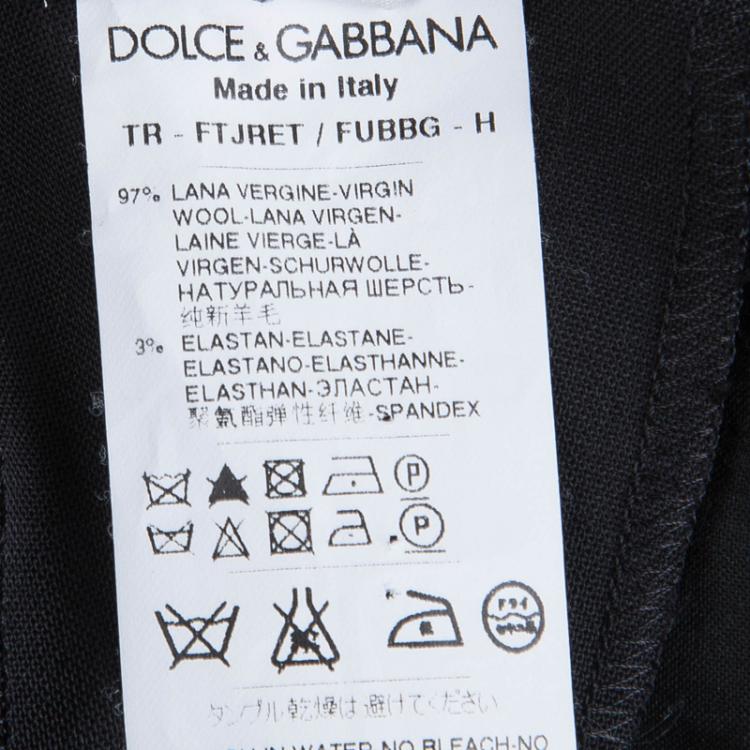 Pre Owned Dolce and Gabbana Black Wool Trousers S