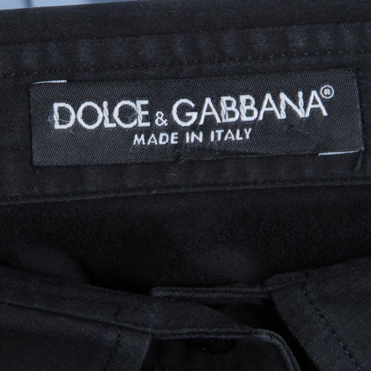 Pre Owned Dolce and Gabbana Black Long Sleeve Button Front Shirt S