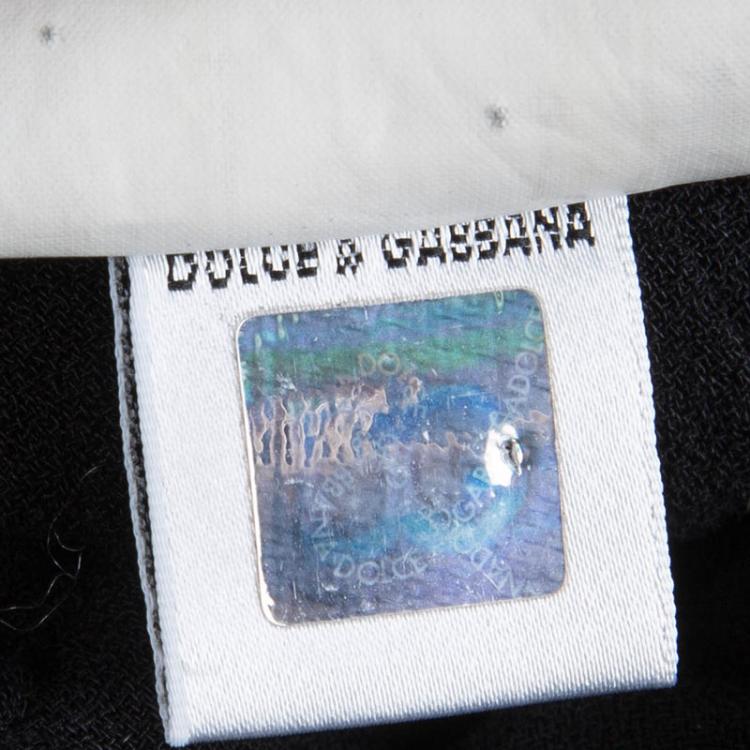Pre Owned Dolce and Gabbana Black Knit Cross Back Bodycon Dress S
