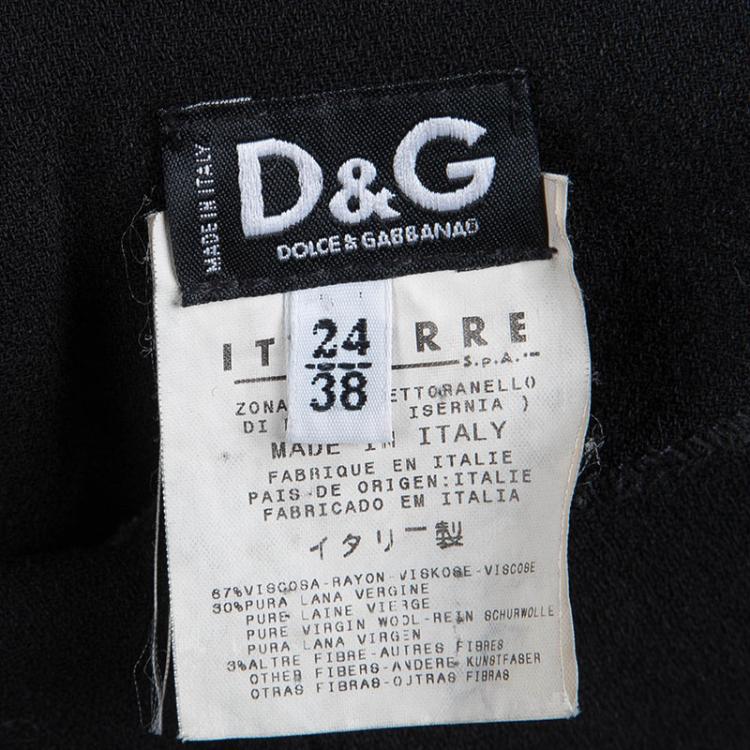 Pre Owned Dolce and Gabbana Black Knit Cross Back Bodycon Dress S