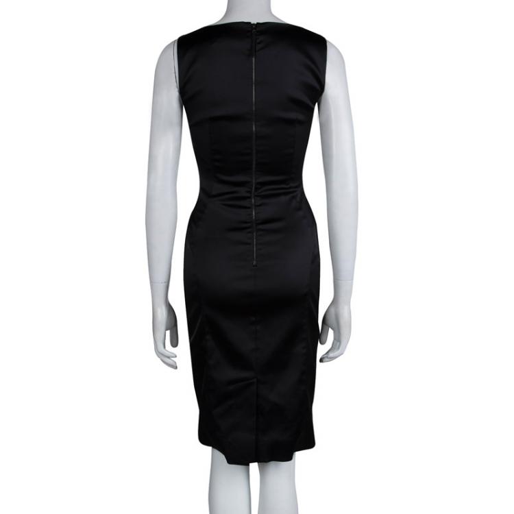 Pre Owned Dolce and Gabbana Black Tailored Sleeveless Dress S