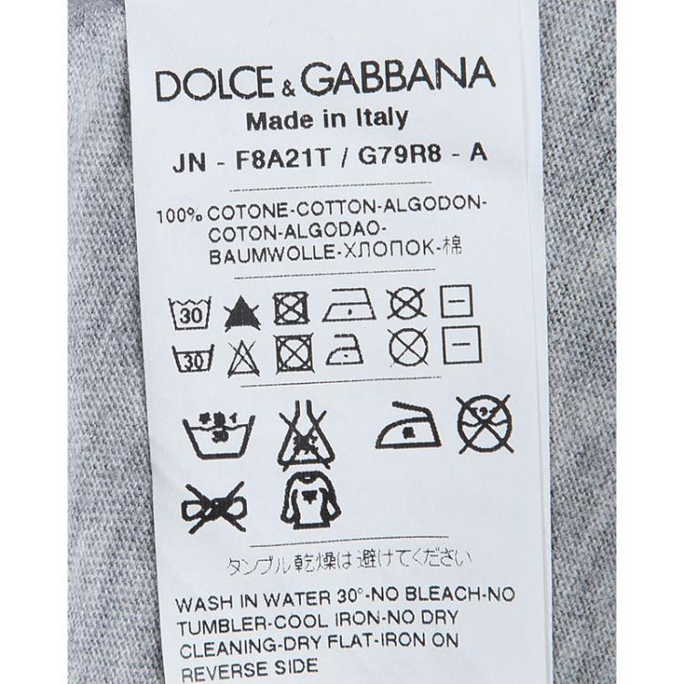 Pre Owned Dolce and Gabbana Grey Printed Jersey Sleeveless Tank Top XS