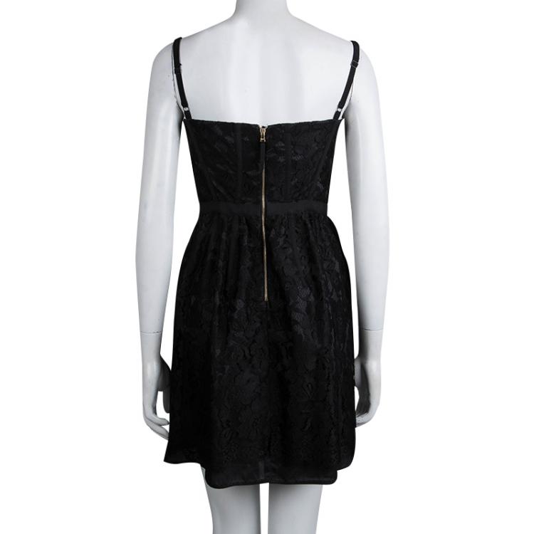Pre Owned Dolce and Gabbana Black Lace Corset Dress S