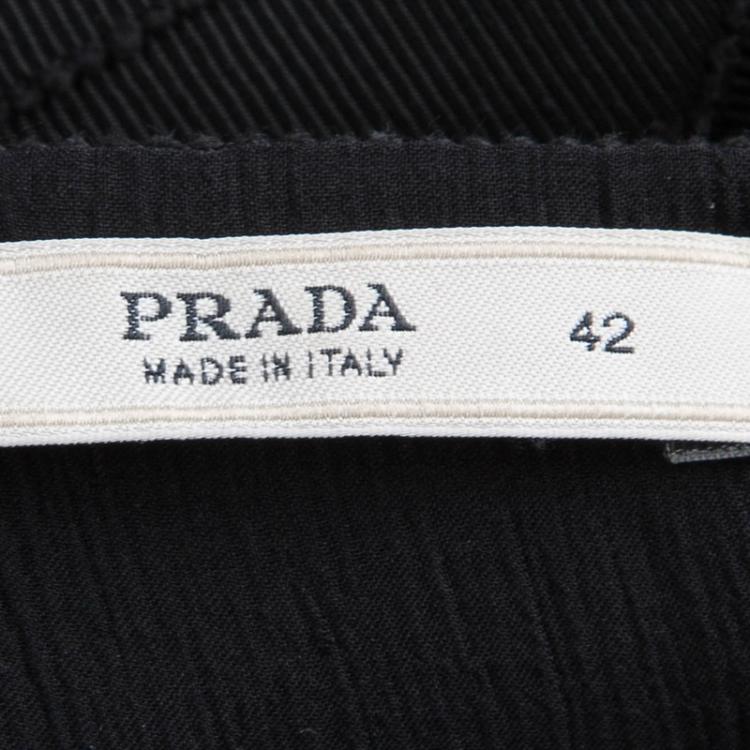 Pre Owned Prada Black Puffed Sleeve Dress M