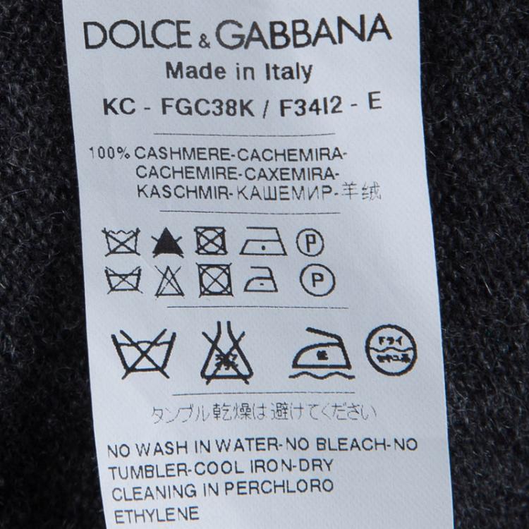 Pre Owned Dolce and Gabbana Grey Cashmere Crossover Cardigan M