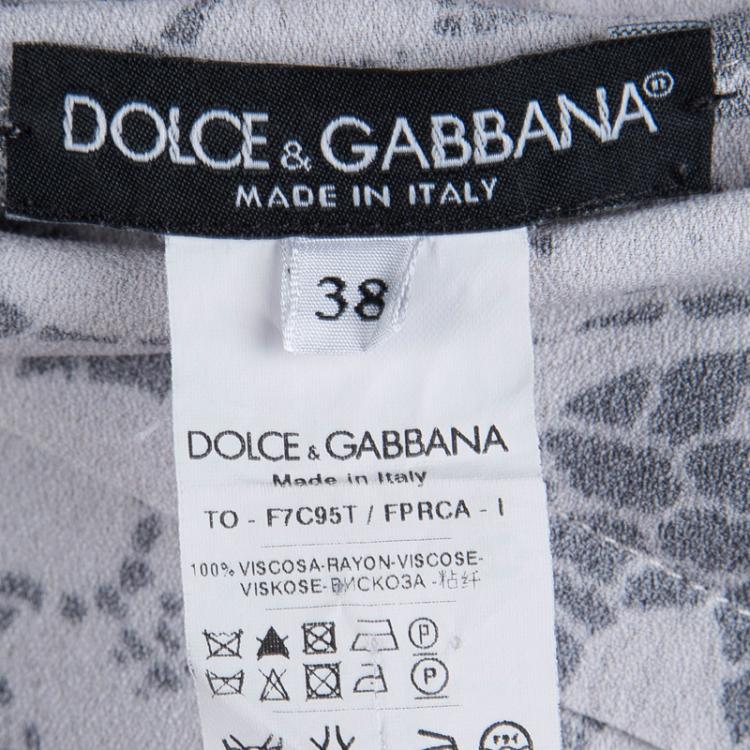 مملوكة مسبقًا Dolce and Gabbana Cream Lace Print Sleeveless Top S