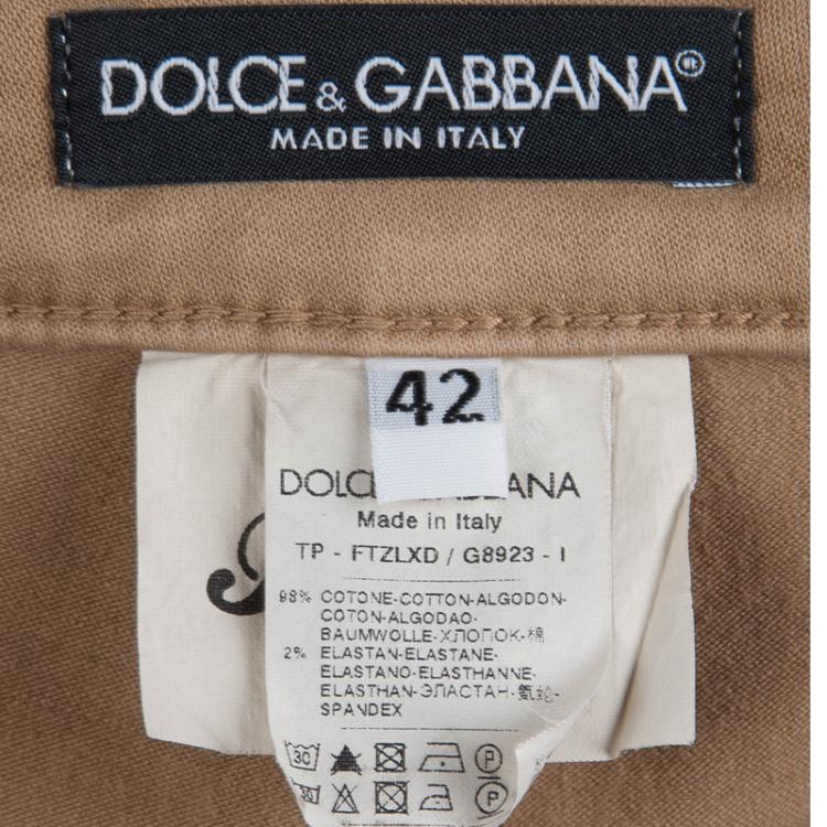 Pre Owned Dolce and Gabbana Tan Brown Pretty Skinny Jeans M