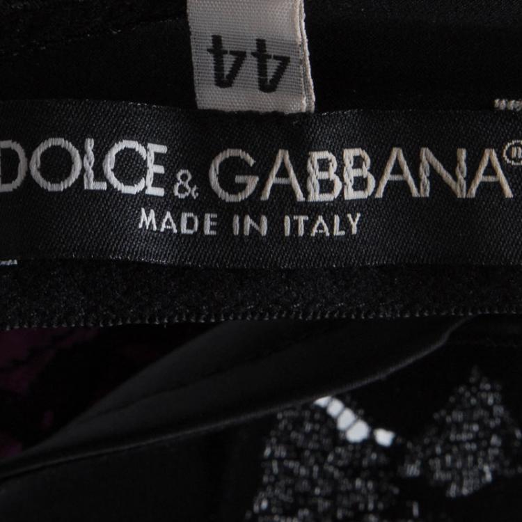 Pre Owned Dolce and Gabbana Purple Silk Lace Detail Slip Dress M