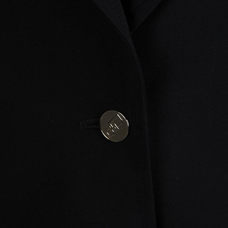 Pre Owned Dolce And Gabbana Black Leopard Print Lined Blazer M
