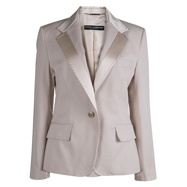 Pre Owned Dolce And Gabbana Light Pink Cotton Blazer L 
