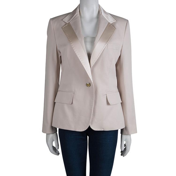 Pre Owned Dolce And Gabbana Light Pink Cotton Blazer L 
