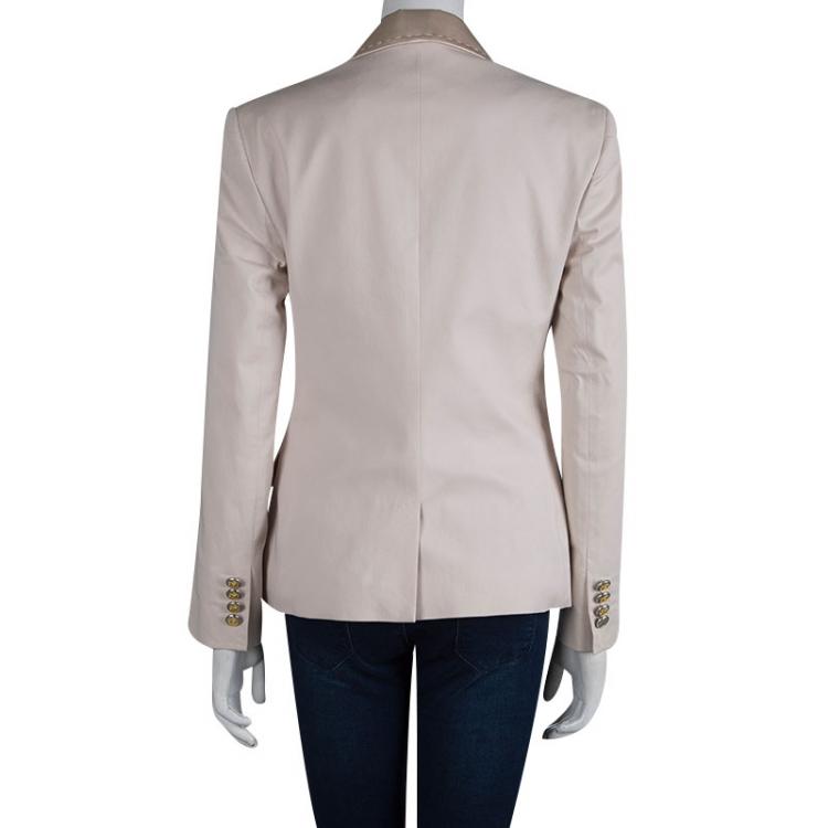 Pre Owned Dolce And Gabbana Light Pink Cotton Blazer L 