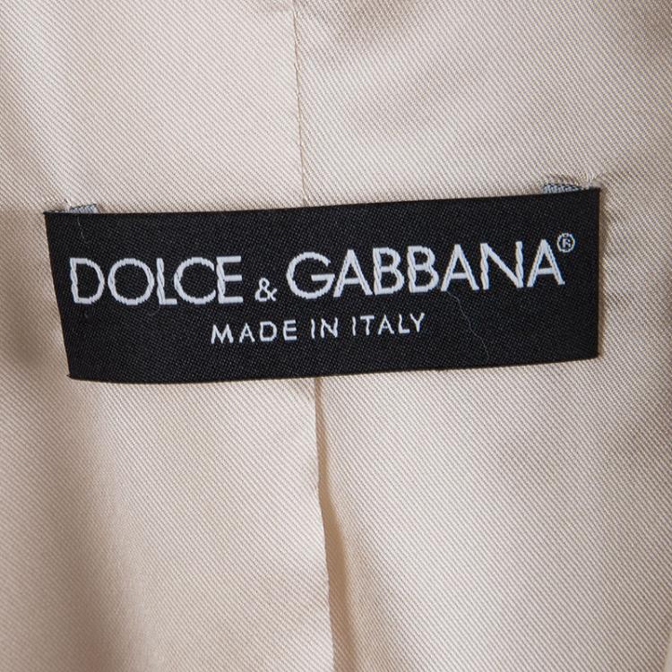 Pre Owned Dolce And Gabbana Light Pink Cotton Blazer L 