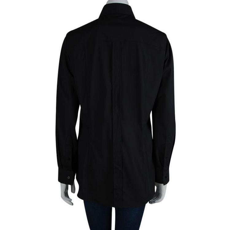 Pre Owned Dolce And Gabbana Black Button Down Shirt L 