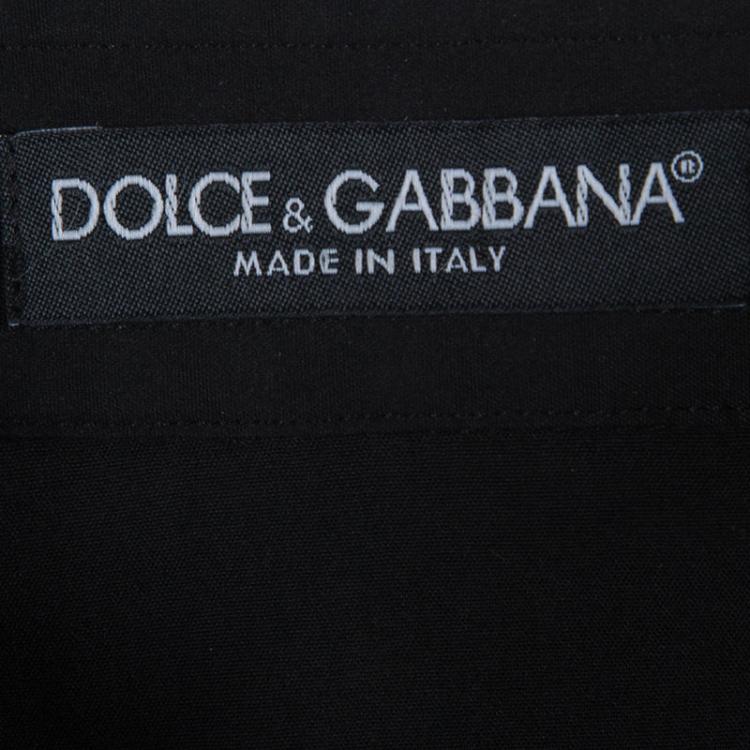 Pre Owned Dolce And Gabbana Black Button Down Shirt L 