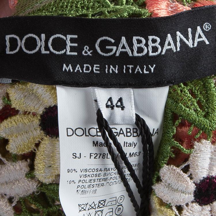 Pre Owned Dolce And Gabbana Multicolor Floral Lace Jacket M