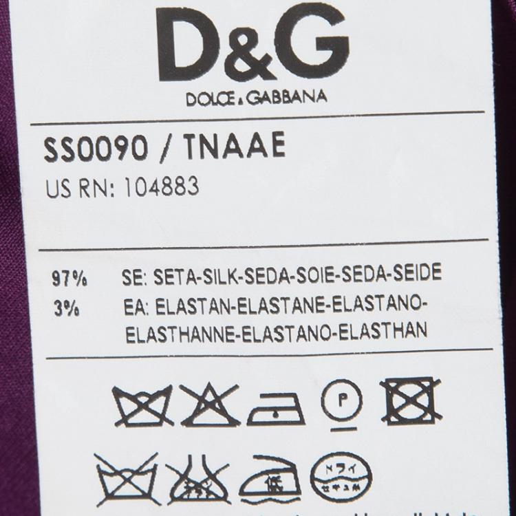 Pre Owned Dolce And Gabbana Purple Silk Long Sleeve Button Down Shirt S