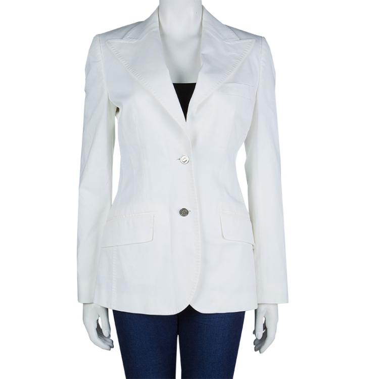 Pre Owned Dolce and Gabbana Classic White Blazer M