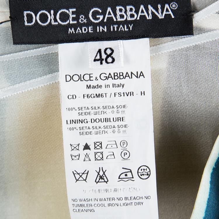 Pre Owned Dolce and Gabbana Multicolor Striped Silk Organza Dress L