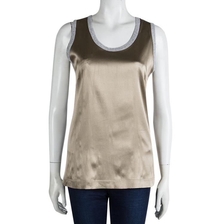 Pre Owned Dolce and Gabbana Dual Color Sleeveless Tank Top L