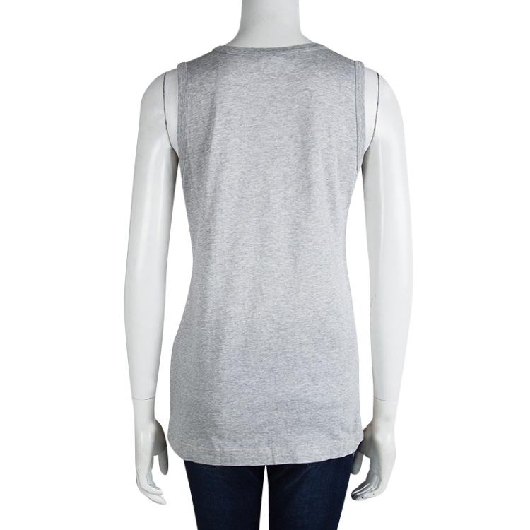 Pre Owned Dolce and Gabbana Dual Color Sleeveless Tank Top L
