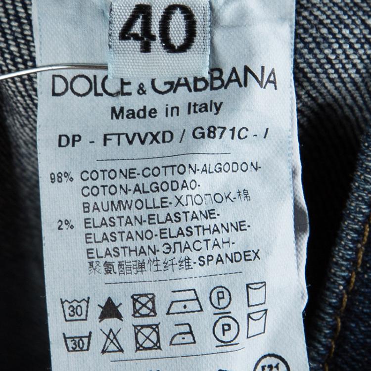 Pre Owned Dolce and Gabbana Indigo Dark Wash Denim High Waist Jeans S