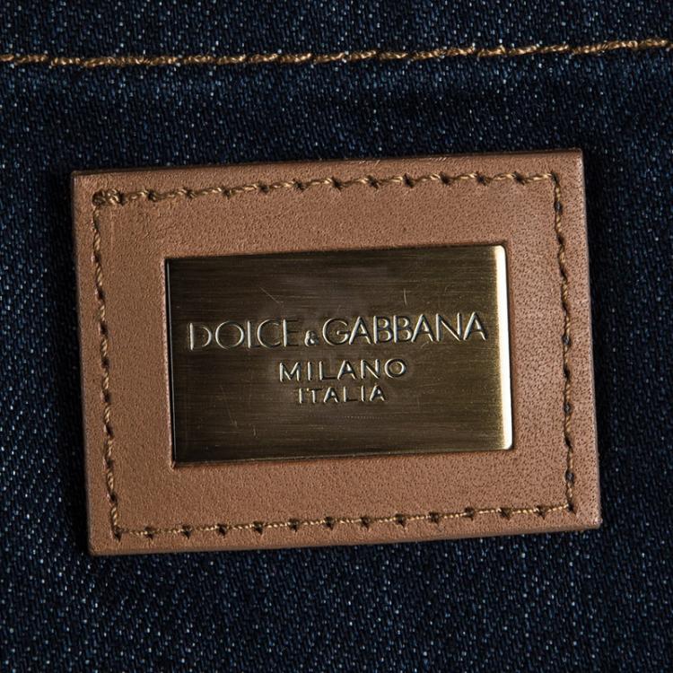 Pre Owned Dolce and Gabbana Indigo Dark Wash Denim Fitted Cute Jeans XS