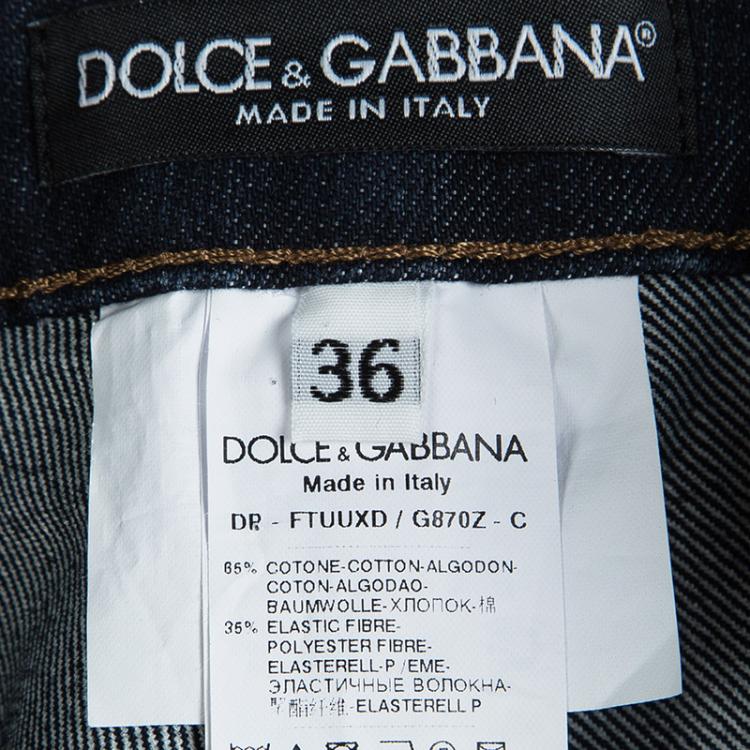 Pre Owned Dolce and Gabbana Indigo Dark Wash Denim Fitted Cute Jeans XS
