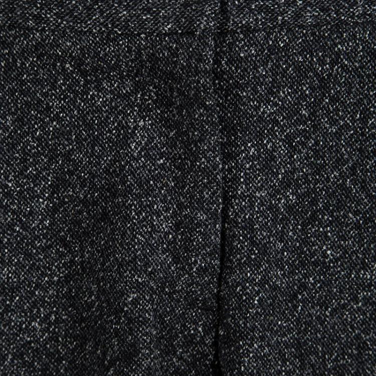 Pre Owned Dolce And Gabbana Grey Tweed Cropped Pants M