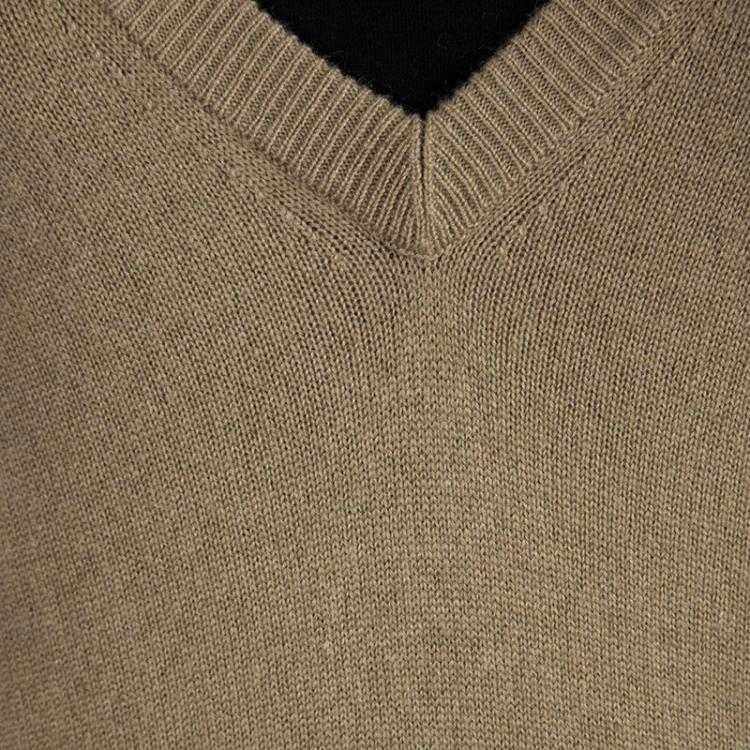 Pre Owned Dolce And Gabbana Brown Cashmere Embellished Sweater M