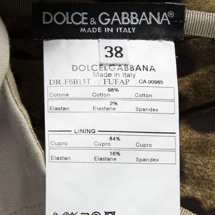 Pre Owned Dolce and Gabbana Beige Cotton Sleeveless Bustier Dress S