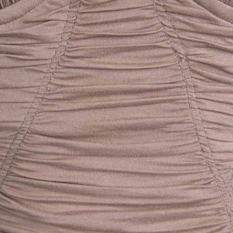 Pre Owned Dolce and Gabbana Pastel Pink Embellished Strap Detail Bustier Top S