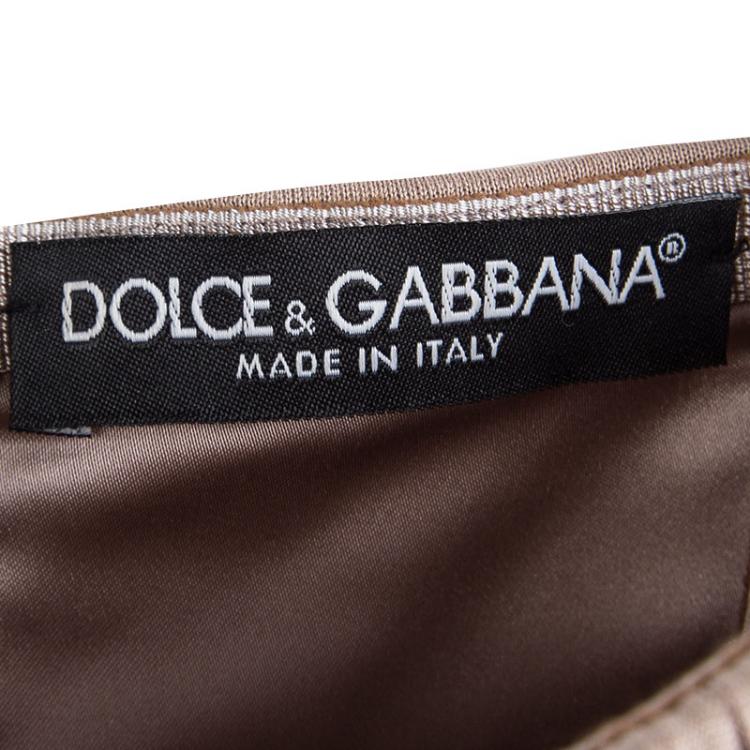 Pre Owned Dolce and Gabbana Pastel Pink Embellished Strap Detail Bustier Top S
