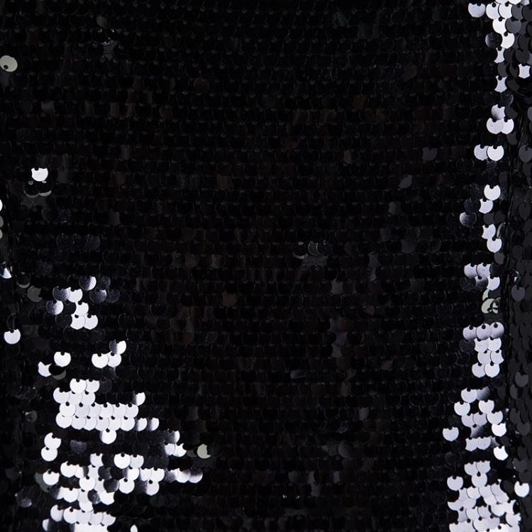 Pre Owned Dolce and Gabbana Black Sequin Embellished Sleeveless Dress L