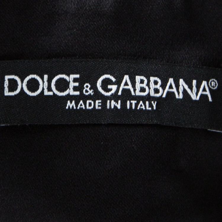 Pre Owned Dolce And Gabbana Black Wool Zip Detail Pencil Skirt M