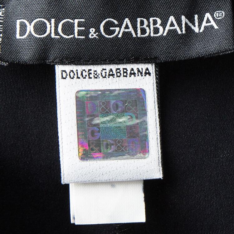 Pre Owned Dolce and Gabbana Black Silk Lace Detail Camisole XL