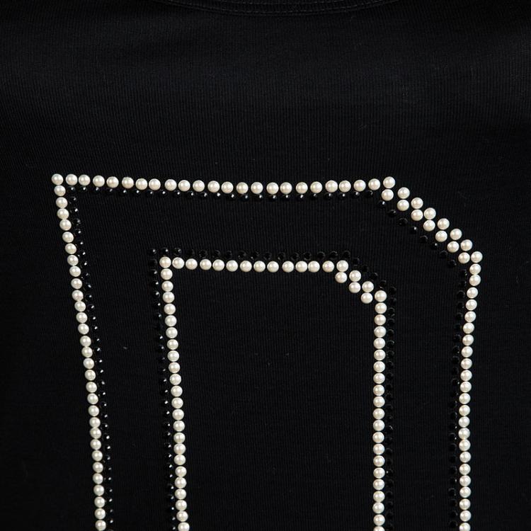 Pre Owned Dolce and Gabbana Black Embellished Sleeveless Tank Top M