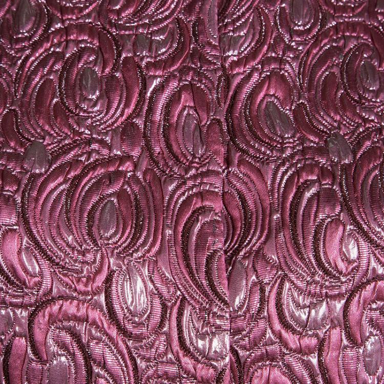 Pre Owned Dolce and Gabbana Pink Embossed Lurex Jacquard Boucle Jacket S