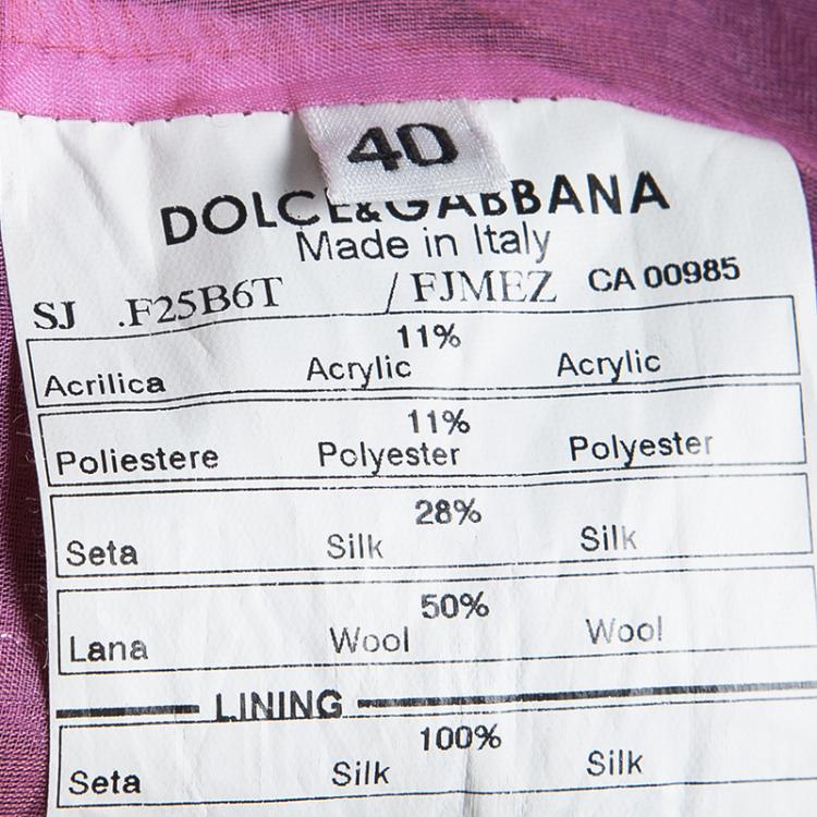 Pre Owned Dolce and Gabbana Pink Embossed Lurex Jacquard Boucle Jacket S