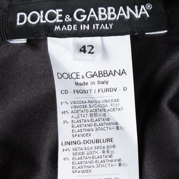 Pre Owned Dolce and Gabbana Black Long Sleeve Midi Dress M