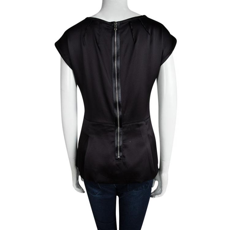Pre Owned Dolce and Gabbana Black Silk Top S