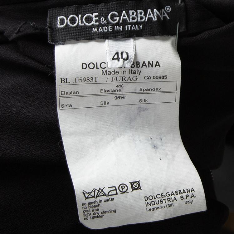 Pre Owned Dolce and Gabbana Black Silk Top S