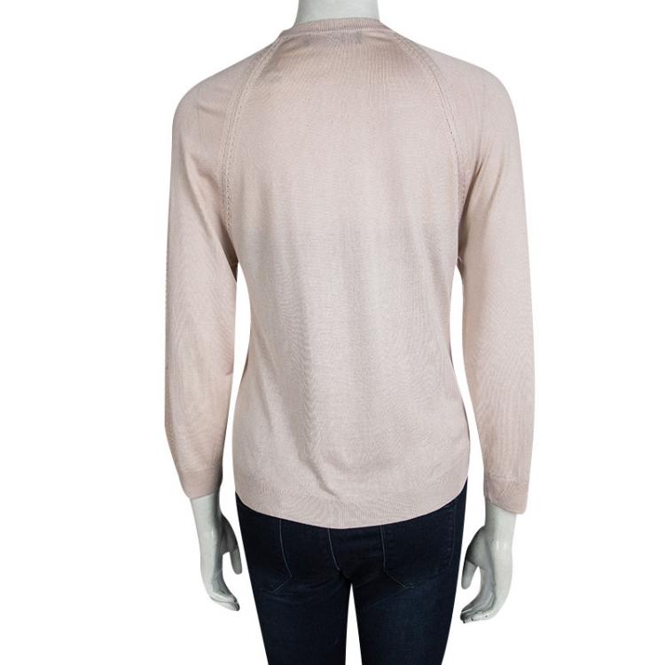 Pre Owned Dolce and Gabbana Blush Pink Long Sleeve Cardigan M