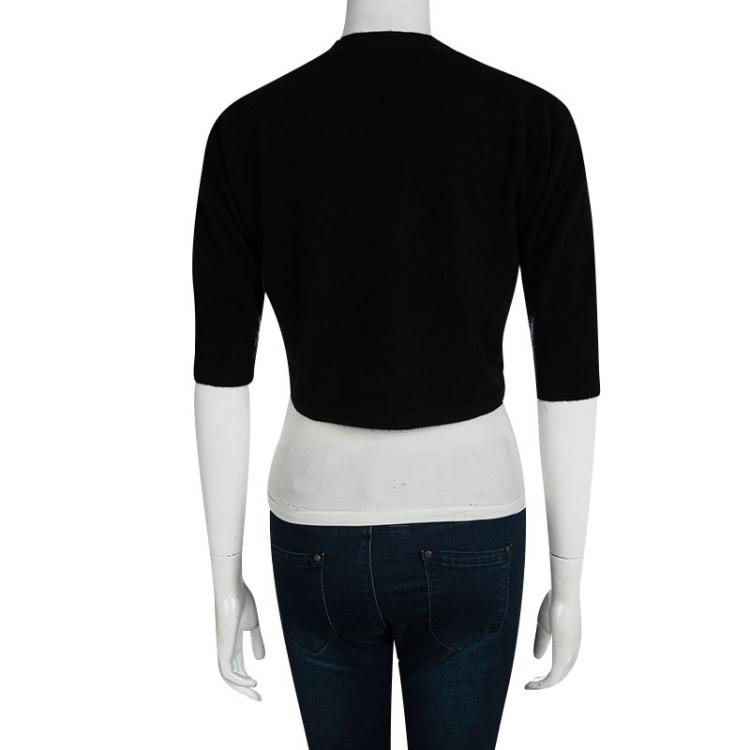 Pre Owned Dolce and Gabbana Black Cashmere Bolero Cardigan M