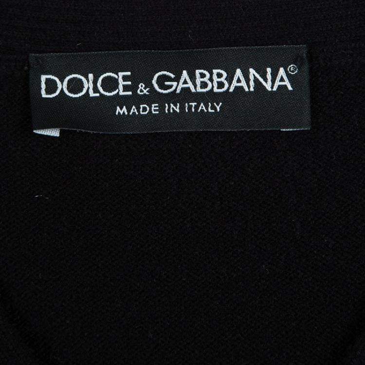 Pre Owned Dolce and Gabbana Black Cashmere Bolero Cardigan M